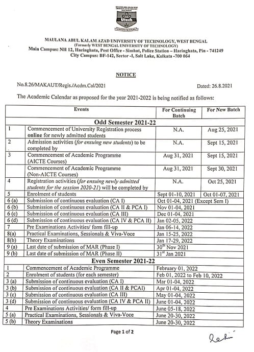 NOTICE: All existing students of 3rd, 5th and 7th semester are requested to complete the semester Enrollment by logging in into the makautexam.net portal within 10th September, 2021 as per the notice issued.
Additionally the odd semester classes of 3rd, 5th and 7th semester will start from 7th September, 2021 through online mode (until there is any notice issued by State Govt/University to reopen the college for offline classes). The odd semester class routine will be upload… See More