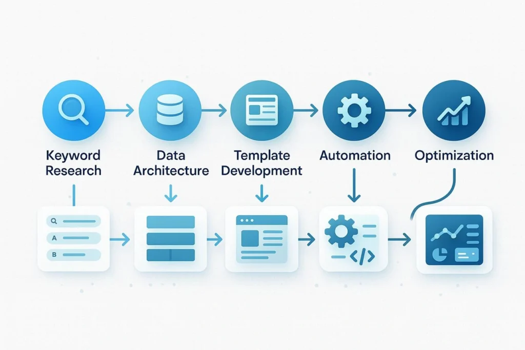 Software engineer developing a large-scale data automation system for SEO-driven websites